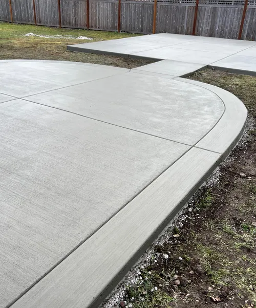 Broom Finish Patio Replacement With Decorative Border And Swimming SPA Slab in Kent 